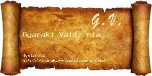 Gyaraki Valéria névjegykártya